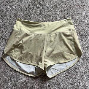 lululemon speed up shorts high rise 4 inch size 6 tall yellow